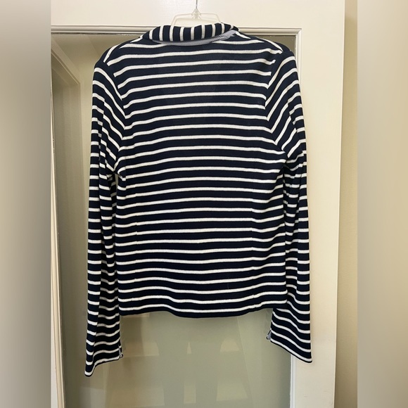 BROOKS BROTHERS Navy Blue White Nautical Boat Anchor Sweater Jacket~M - Picture 2 of 6
